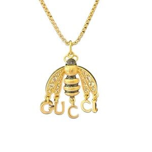 GUCCI Queen Bee Necklace Italy SS with Pouch & Box
